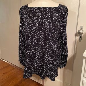NWT.  Loft outlet navy blue rayon blouse.